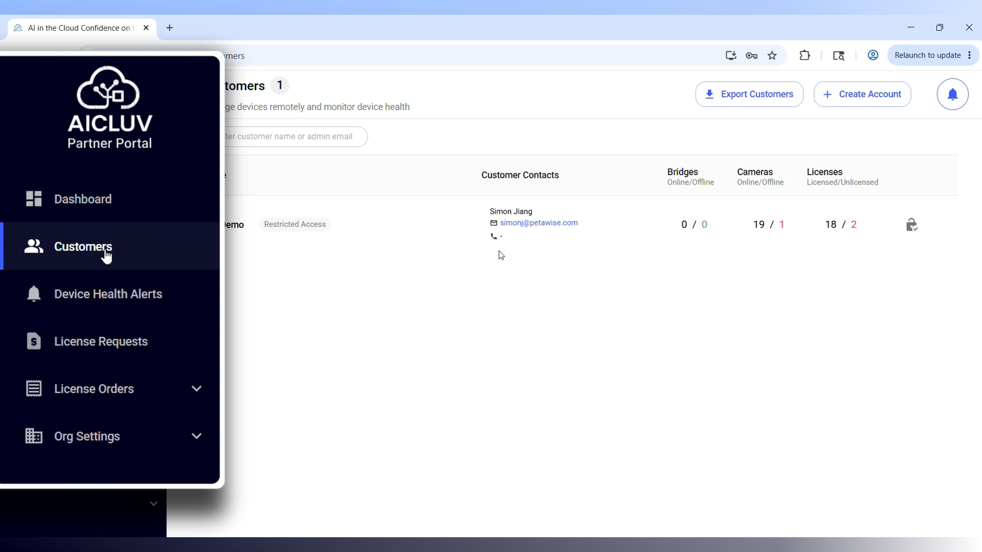 Create Customer Account