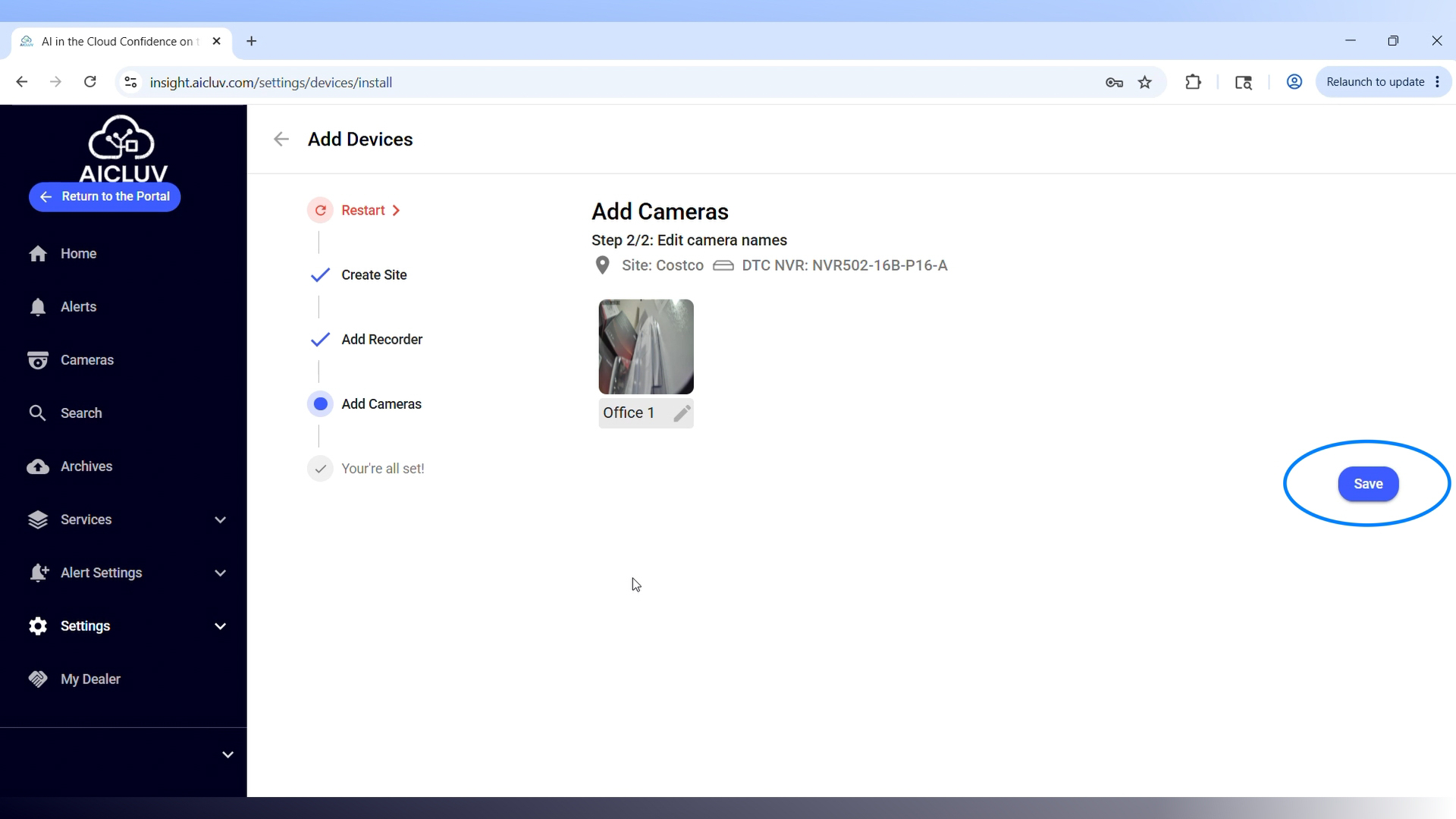 Configure Cameras